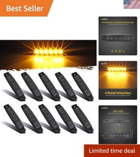Universal 10pc Amber Side Marker Lights - 3.8 Waterproof Led Indicators
