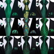 Men Tie 3 Pieces Necktie Pocket Square Cufflinks Multicol Wedding Party