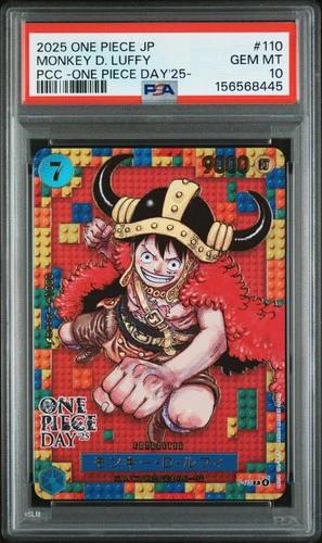 2025 ONE PIECE JPN PREM CARD COLL ONE PIECE DAY '25 #110 MONKEY D. LUFFY PSA 10