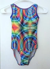 Plum Practicewear Gymnastics Leotard Kaleidoscopic Print Multi-Color Size CL