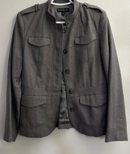 Banana Republic women's 8P Gray Wool Blend Utility style Blazer Jacket