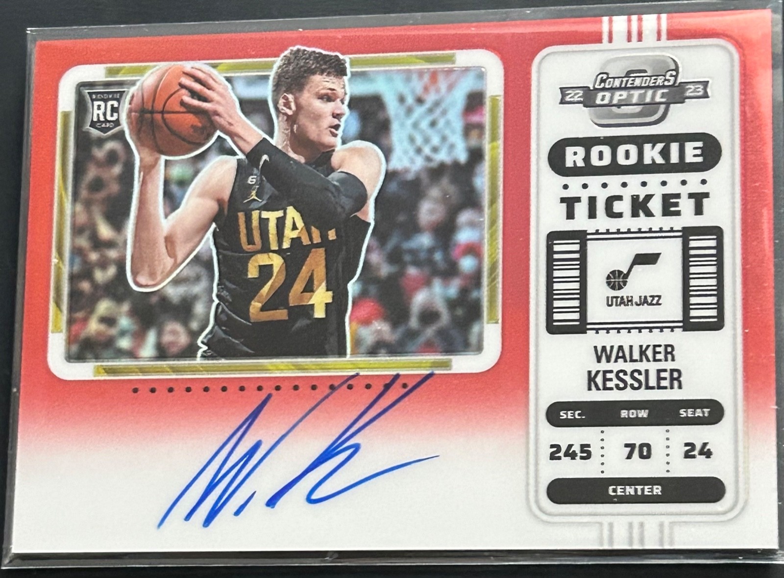 WALKER KESSLER RC 2022-23 PANINI CONTENDERS OPTIC RED ROOKIE AUTO SP /99