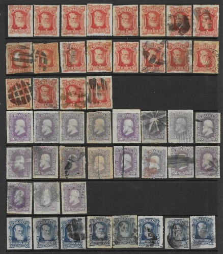Brazil 1878 Collection of Pedro Issues Mint & Used