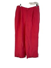 VTG 90s Womens 16 Silk Pleated High Rise Wide Leg Pants Quiet Luxury Rockabilly