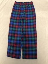 Lands End Flannel Pajama Pants 10 Boys Girls Plaid Colorful