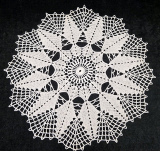 Stunning Vintage Hand Crocheted Lace Doily Tablecloth 13" Cottagecore White 40s