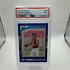 2024 Panini Donruss #389 JAYDEN DANIELS Rated Rookie Blue Press Proof PSA9
