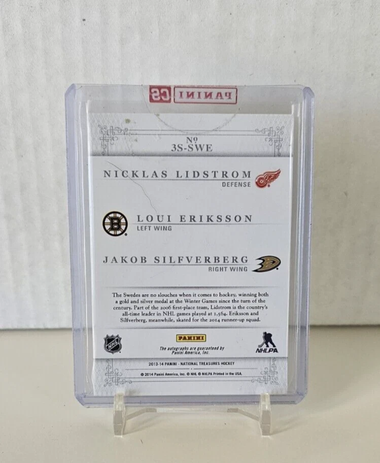 National Treasures Lidstrom Eriksson Silfverberg Triple Auto /75 -OPEN TO OFFERS - Image 2 of 3