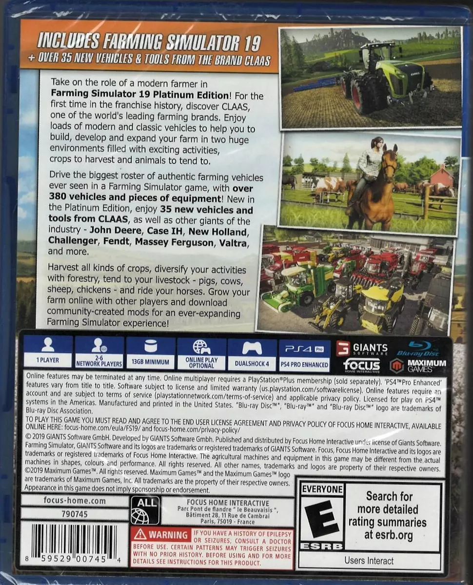 Farming simulator 19 platinum edition ps4 deals