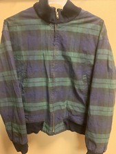 Vintage POLO RALPH LAUREN XL Wax Oilcloth Made in USA Mens Bomber Jacket Plaid