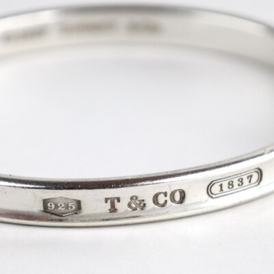 Tiffany & Co. 925シルバー バングル 1837 TIFFANY&Co.】ティファニー ナロー バングル シルバー925