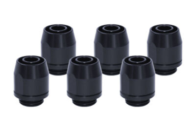 Alphacool HF Anschraubtülle TPV Metall - Gerade - Black - 6er Kit