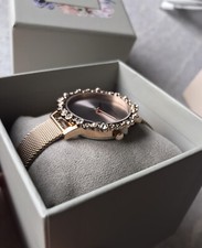 Image of Olivia Burton Wristwatch Bejewelled Bubble Mesh Pale Rose Gold Authentic Watch