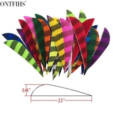 50Pcs 2.5inch Striped Parabolic Vanes Fletches Fletching Feathers - RW