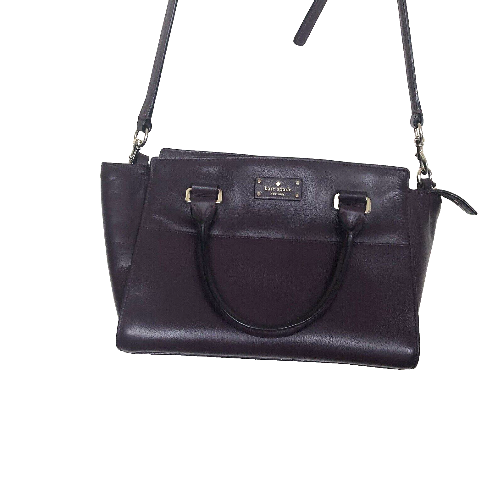 Kate Spade New York Handbag Tote / Crossbody Deep Plum Zip Top Handles and Strap
