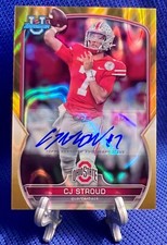 2022 Bowman Chrome U Gold Lava Refractor CJ STROUD Auto #/50 #100 Rookie 📈📈📈
