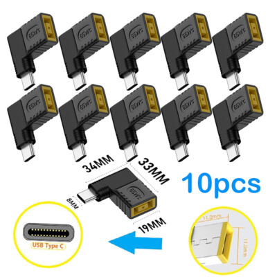65W USB C Type C To PD Power Charger Adapter Square Converter For Lenovo Laptop