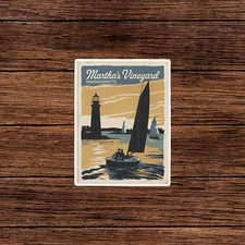 Vintage Martha's Vineyard Massachusetts Travel sticker Sticker #3108