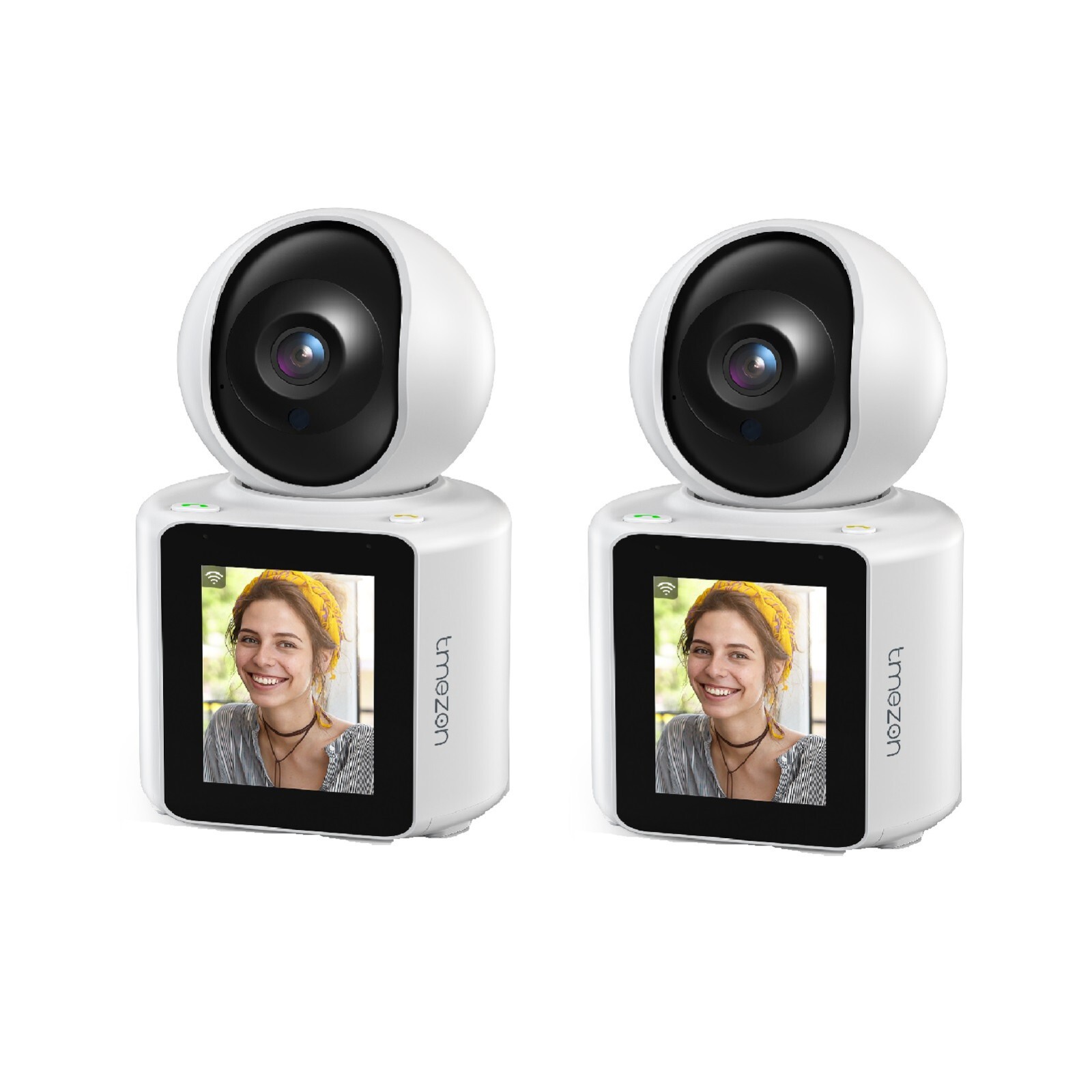 TMEZON 2PCS Two Way Audio Video Pet Dog Camera Speaker Video Calling Monitor-image