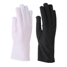 Black Or White Spandex Stretch Full Finger Gloves Sun Protection Short Gloves