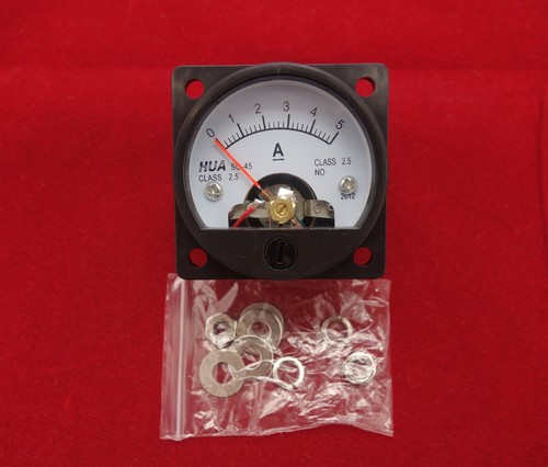 1PC DC 0-5A Analog Ammeter Panel AMP Current Meter SO45 Cutout 45mm - Picture 2 of 6