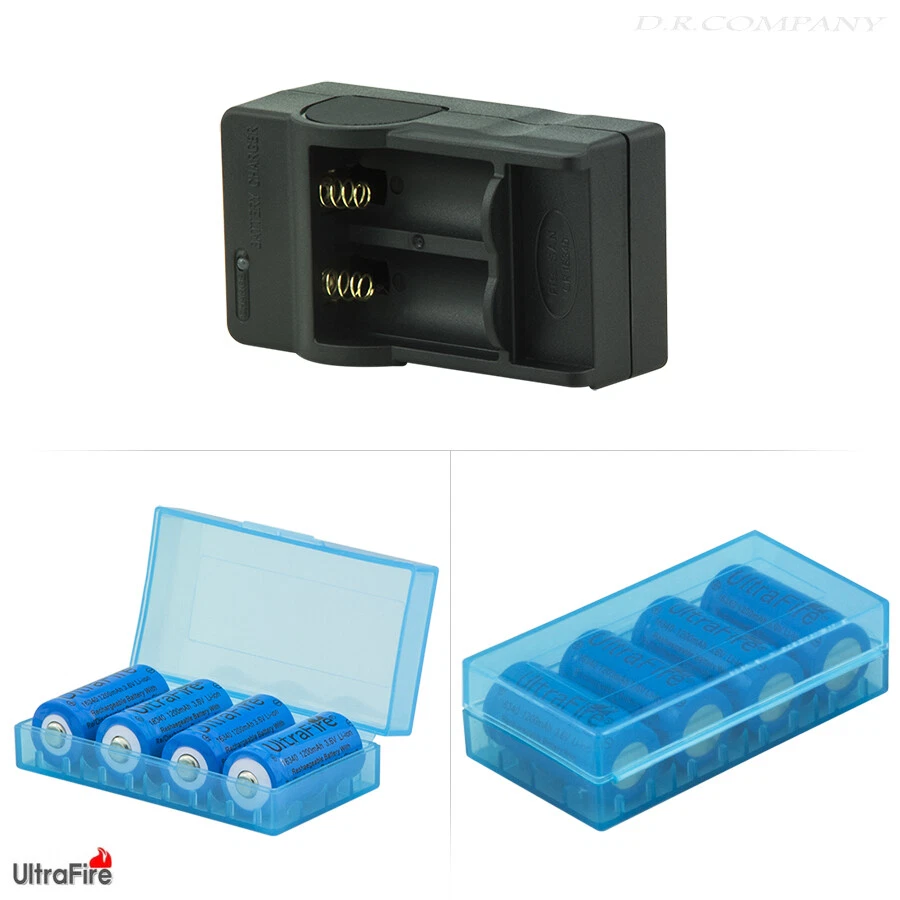 UltraFire 3in1 16340 Digital Ladegerät+4xUF 1200mAh (CR123A) 3,6V Akku BRC 16340 - Bild 2 von 2