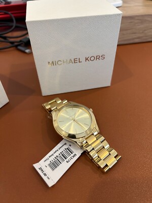 Michael Kors MK3179 Slim Runway Gold Dial Gold Tone 42 MM