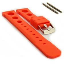 Perforated Silicone Rubber Watch Strap Band, Waterproof Resin 18 20 22 24 SH MM 