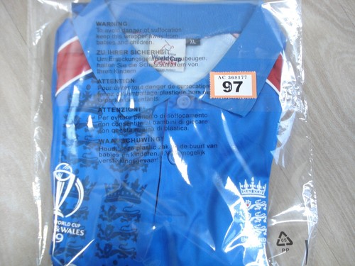 Maglia Cricket Inghilterra Extra Large Blu Mondiali 2019 1999 ODI One Day ICC Uomo - Foto 18 di 18