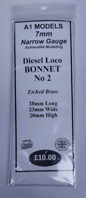 7mm schmale Stärke geätzt Messing Diesel Loco Motorhaube für Kratzer Gebäude Nr. 2