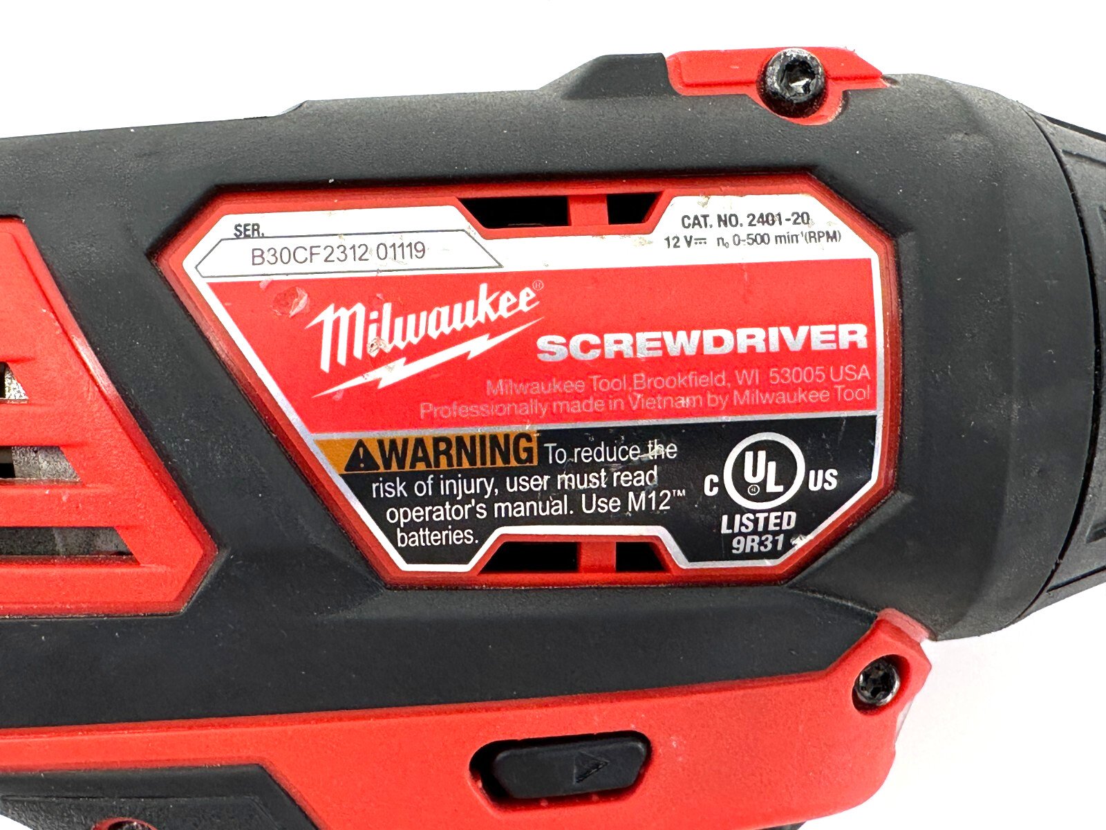 Milwaukee 2401-20 12V Lithium-Ion Cordless Hex Screwdriver + CP 1.5Ah Battery