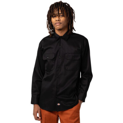 Dickies Work Shirt Long Sleeve Herren-Hemd Workshirt langarm Longsleeve Schwarz