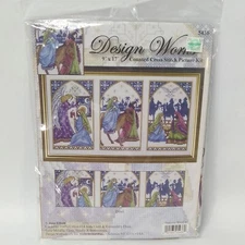 Design Works Counted Cross Stitch Picture Kit Nativity Window 5436 NOS Defect