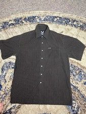 Avirex Brand Button Down Shirt Size XL Brown Striped Tactical