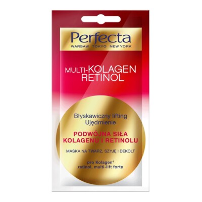 5900525051417 Multi-Kolagen Retinol maska na twarz szyję i dekolt 8ml Perfecta