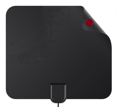 HDTV Digital Indoor Flat TV Antenna Ultra Thin Design - Black