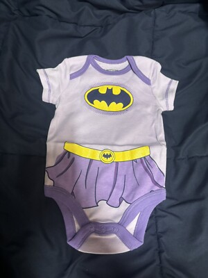 DC  Girls Baby Infant Toddler Romper Batgirl Purple 0-3 Months