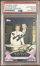 2011 TOPPS AMERICAN PIE WHEEL OF FORTUNE PAT SAJAK & VANNA WHITE SIGNED PSA DNA