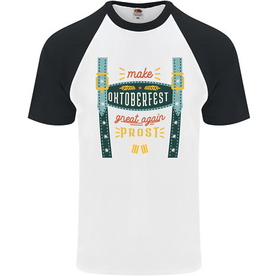 Make Oktoberfest Great Again Funny Beer Mens s/S Baseball T-Shirt