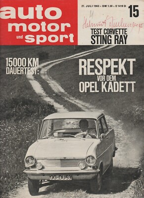 auto motor sport Heft 15 27.Juli 1963 TestOpel Kadett Covette Sting Ray TDE VW