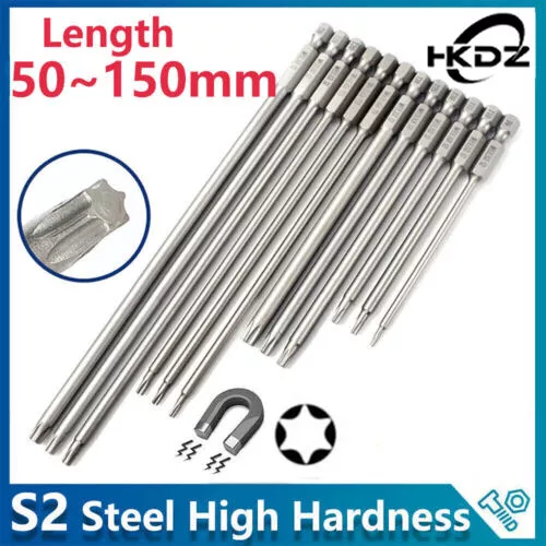 HKDZ Torx Screwdriver Bits T3,T4,T5,T6,T7,T8,T9,T10,T15,T20,T25,T27,T30,T40-T50 - Picture 1 of 65