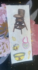 Vintage Creative Memories Baby Seat Sticker Strip 2x5 Inches