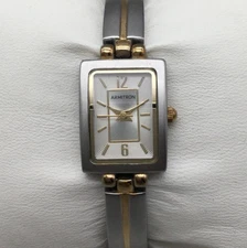 Armitron Watch Womens 16mm Two Tone Rectangular Dial New Battery 6.5"
