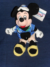 TOURIST MICKEY MOUSE w/Hawaiian Shirt  Camera beanbag plush NEW Disney Store