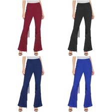 Womens Pant Latin Flared Pants Ballroom Trousers Stage Elastic Salsa Dance Legs