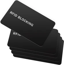 RFID Blocking Card - 5 Pack, Contactless NFC Credit ID Black/5 cards 