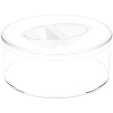 Pioneer Plastics Clear Small Round Container with Lid, 3.3125" W x 1.3125" H