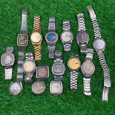 Vintage Seiko & Japanese Watch Lot x15 Automatic For Parts/Repair 