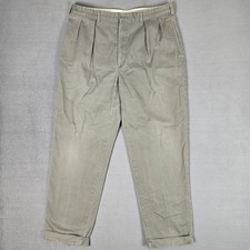 Polo Ralph Lauren Andrew Pants Mens 36x32 Green Pleated Cuffed Preppy Classic