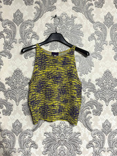 Vintage Versus Gianni Versace Sleeveless Top Yellow Purple Graphic Sz 46 90s Y2K